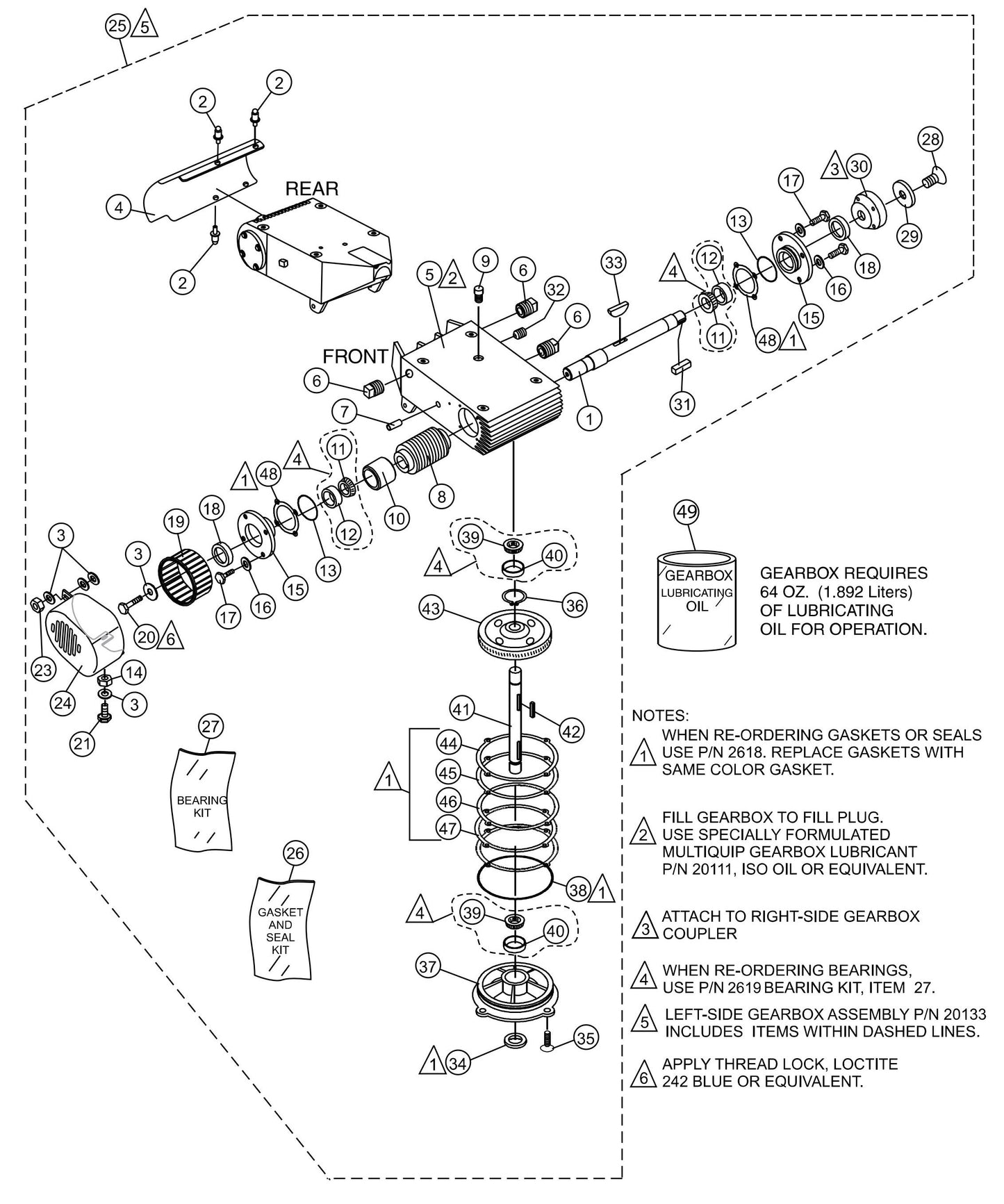 JWN-24HTCSL, JWN-24HSCSL S/N VB0206952 and Above - Gearbox Assembly (Left) Parts