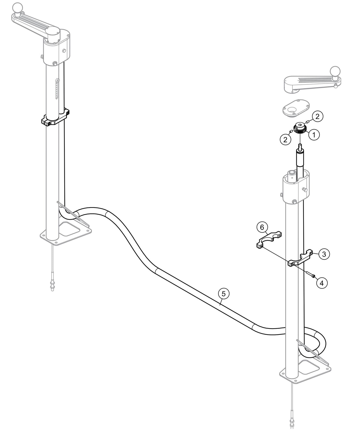 JWN-24HTCSL, JWN-24HSCSL S/N VB0206952 and Above - Pitch Control Drive Cable Assembly Parts
