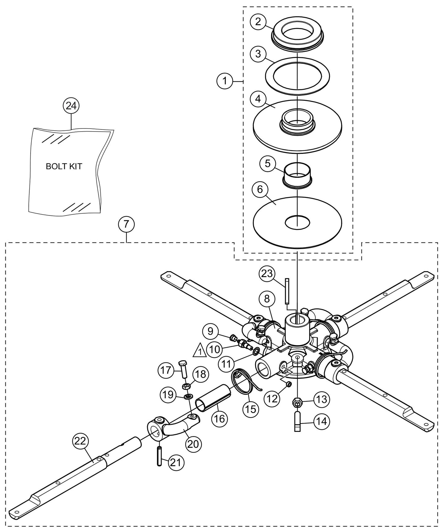 JWN-24HTCSL, JWN-24HSCSL S/N VB0206952 and Above - Spider Assembly (Left) Parts