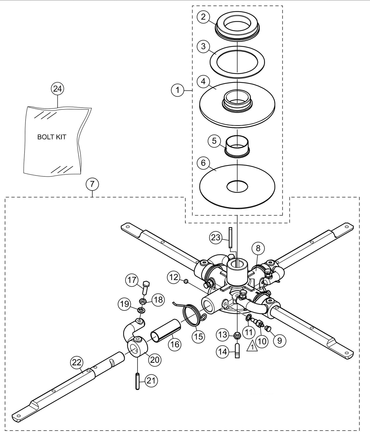 JWN-24HTCSL, JWN-24HSCSL S/N VB0206952 and Above - Spider Assembly (Right) Parts