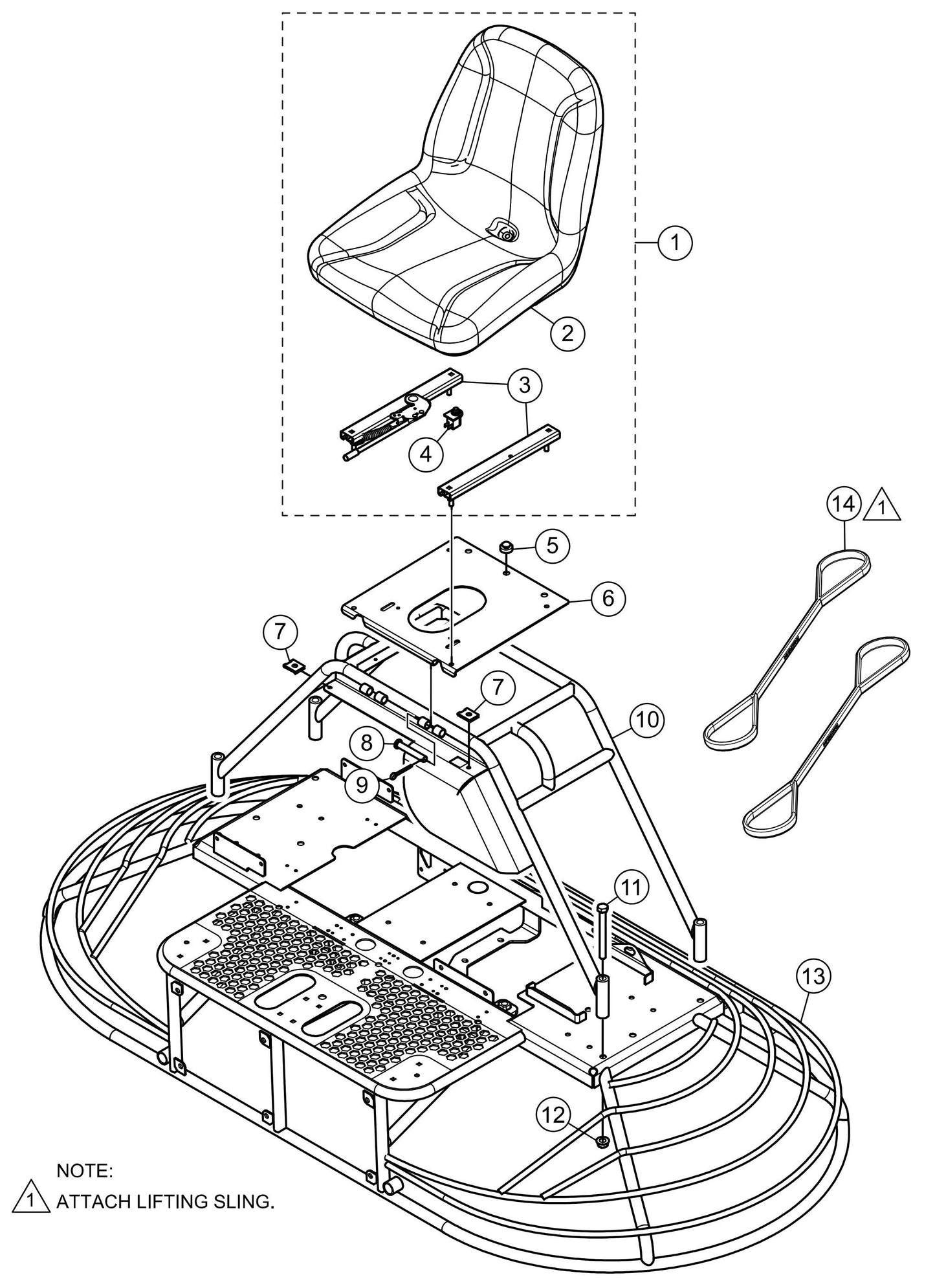 JWN-24HTCSL, JWN-24HSCSL S/N VB0206952 and Above - Seat/Frame Assembly Parts