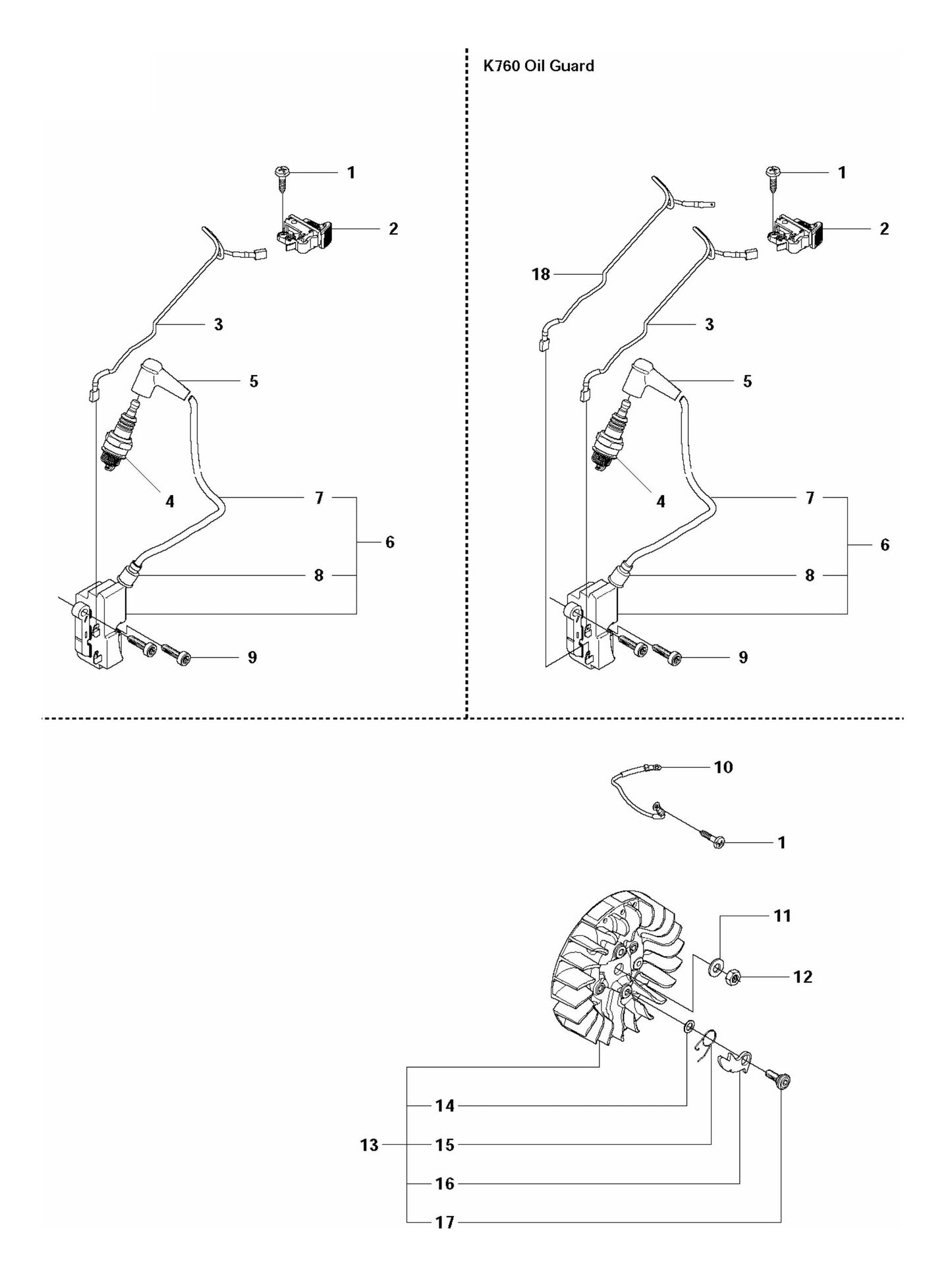 K760 Ignition System Assembly Parts