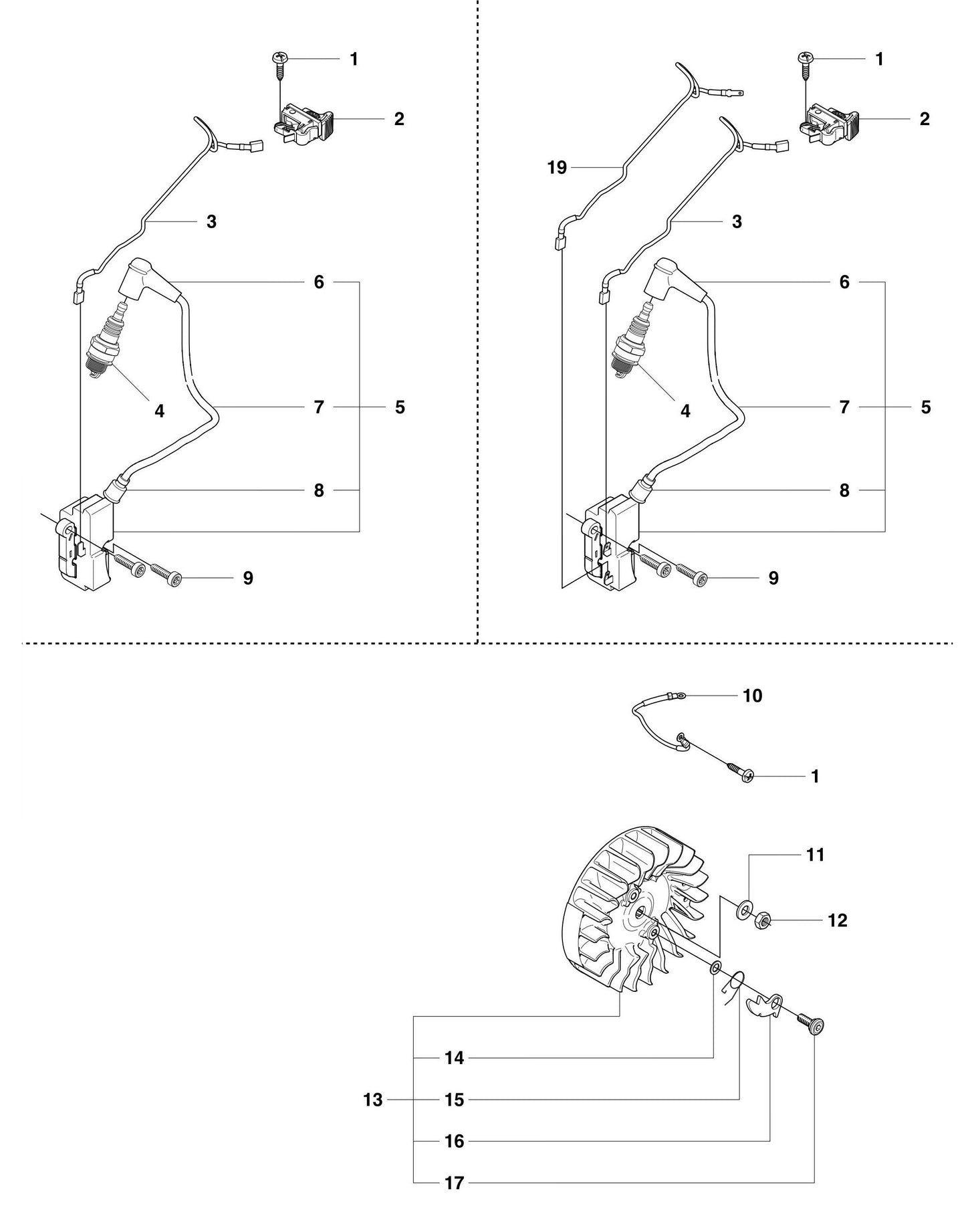 K750 Ignition System Assembly Parts by Husqvarna