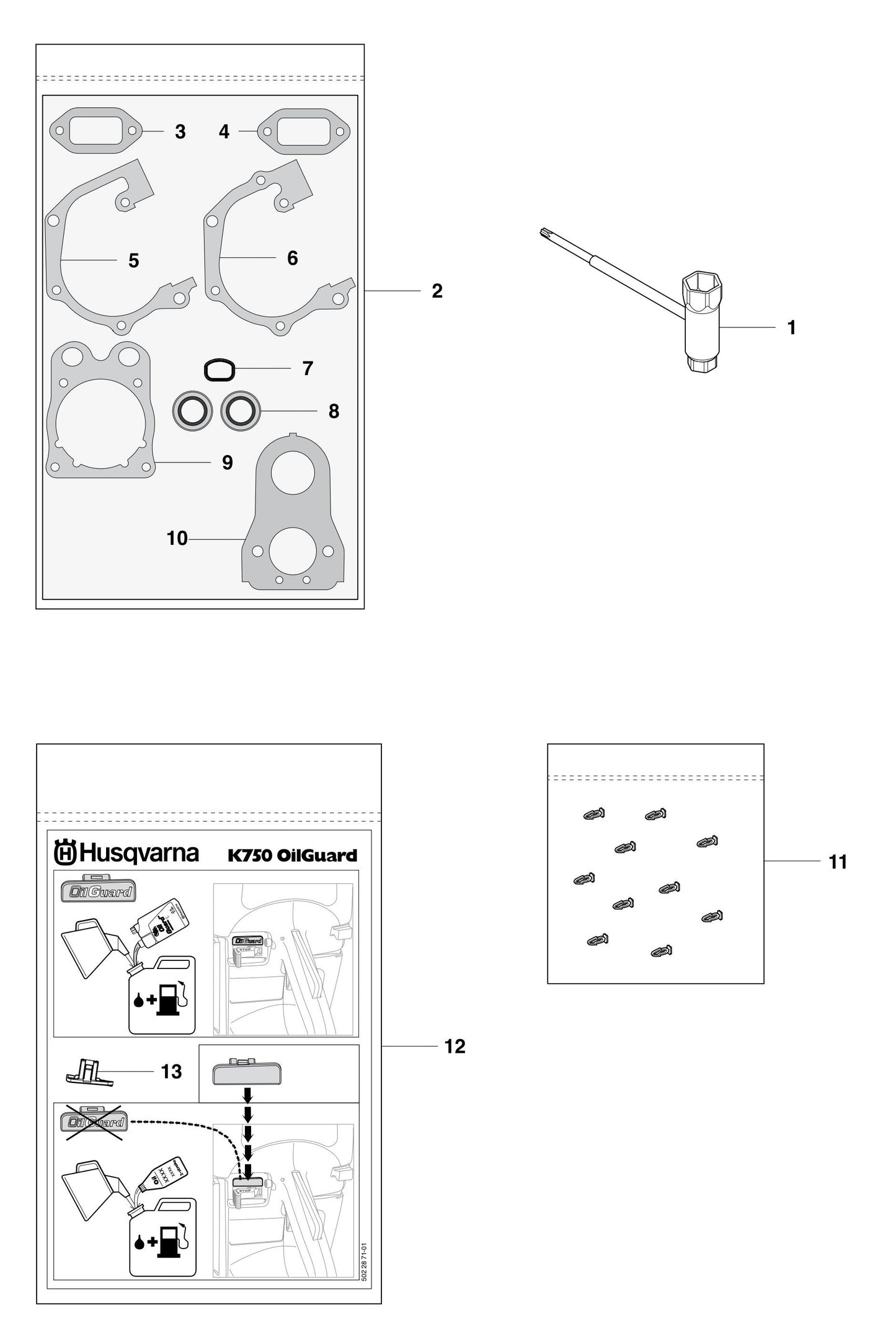 K750 Gasket Kit Assembly Parts by Husqvarna