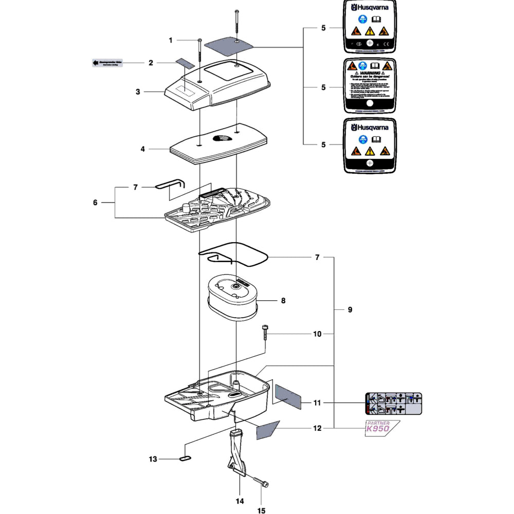 K950 Air Filter Parts