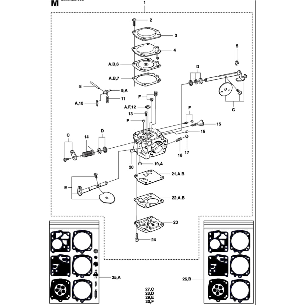K950 Carburetor Assembly Parts