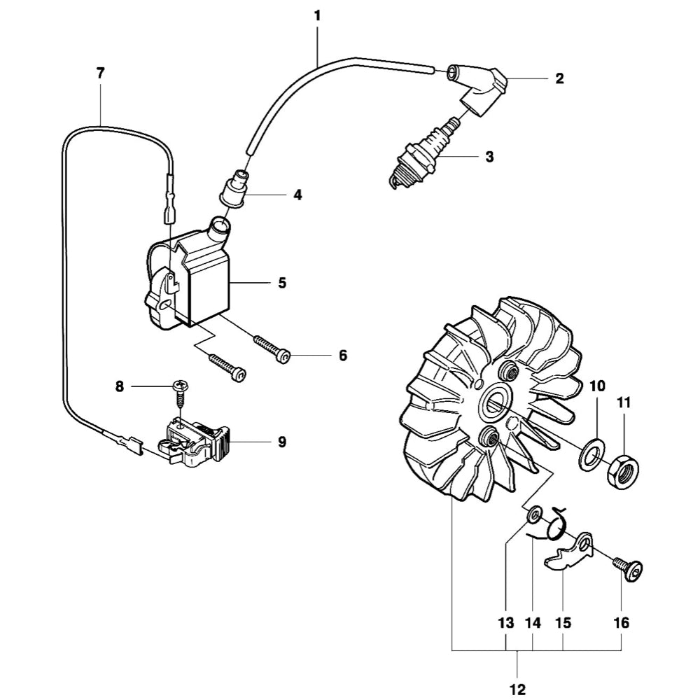 K950 Flywheel and Ignition System Parts