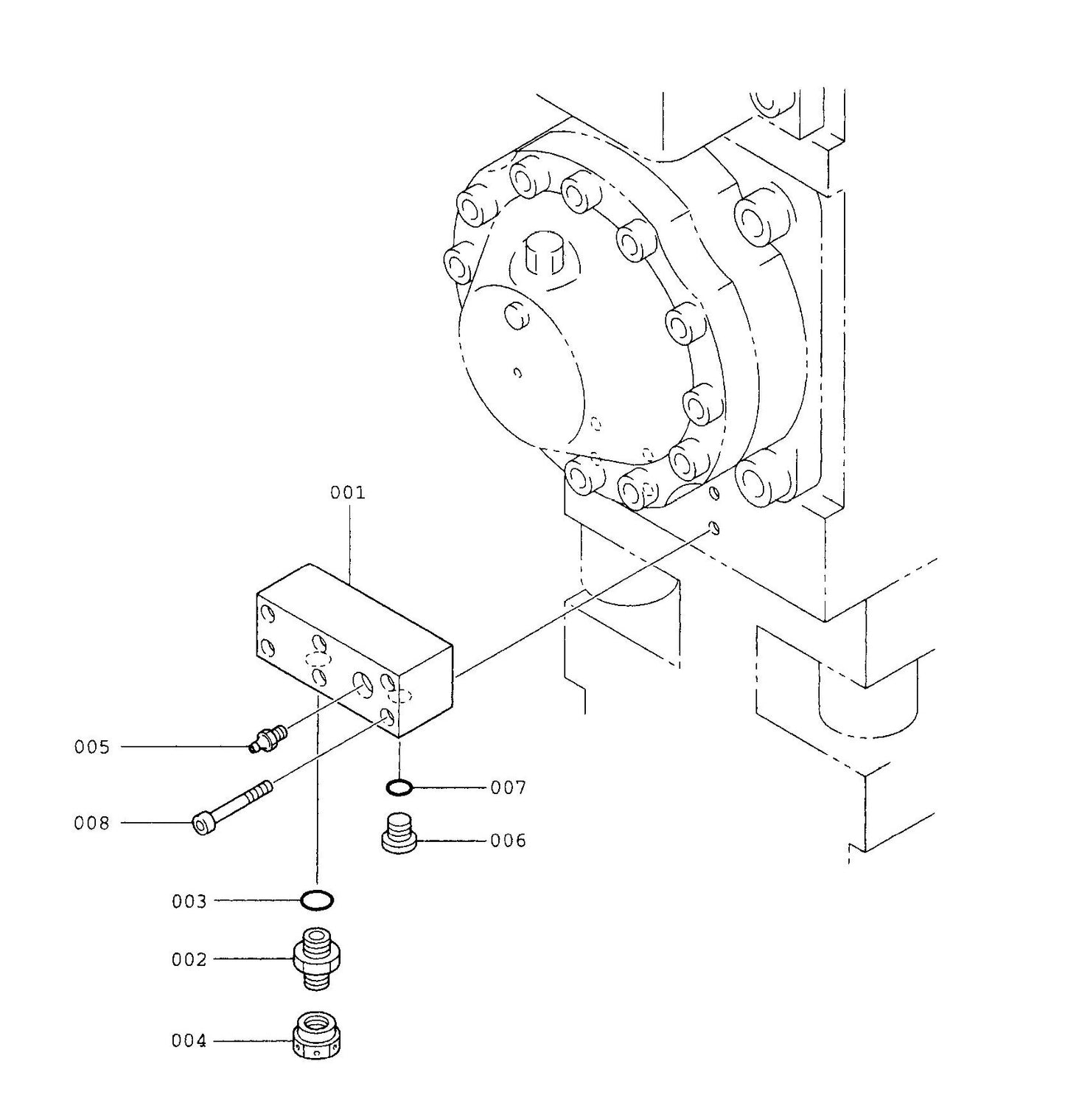 F70Qt Serial No.1001 ~1061 Port Block Detail Assembly Parts