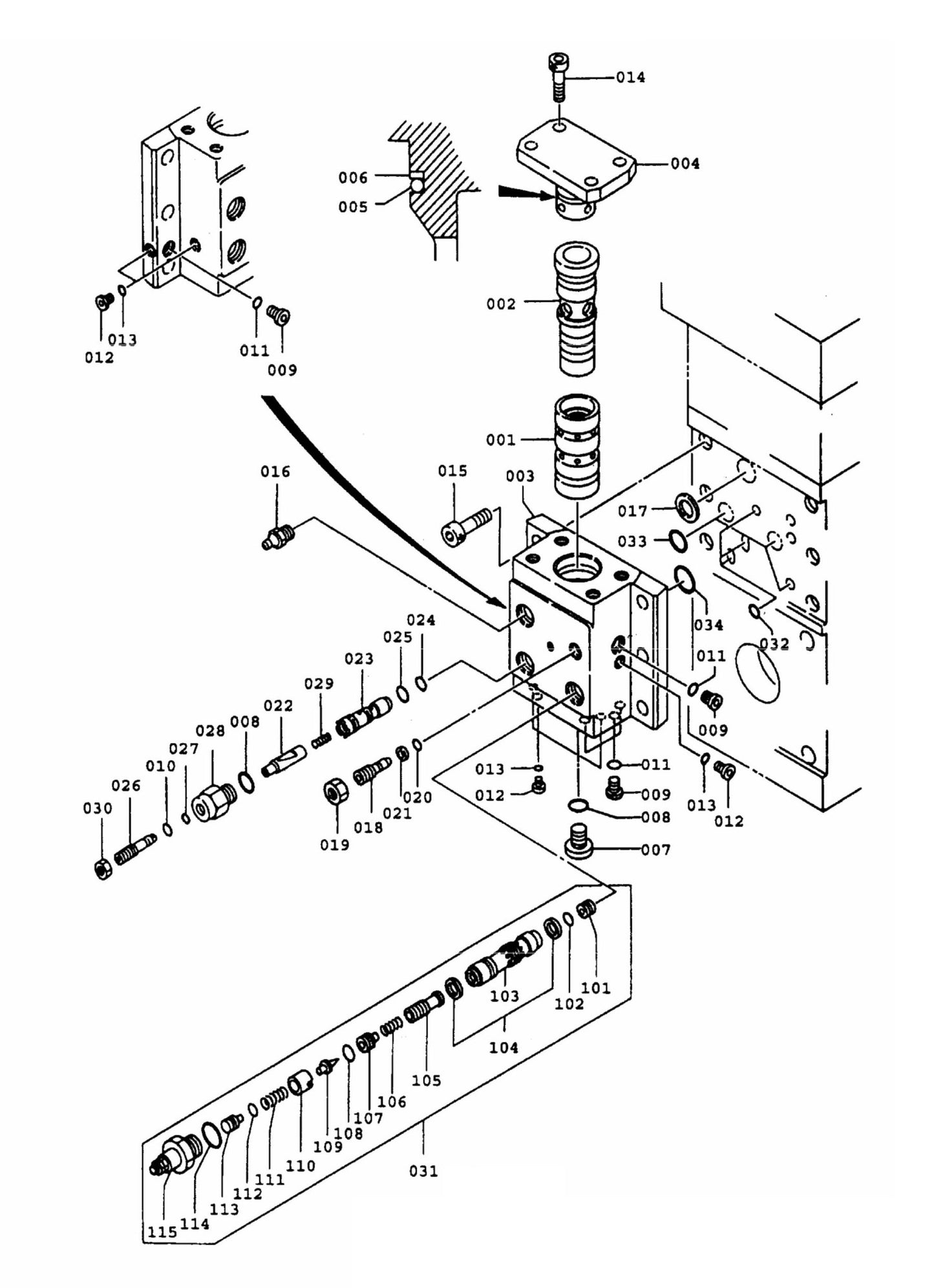 F19Qt (Serial No.3557 & Up) Control Valve Detail Assembly Parts