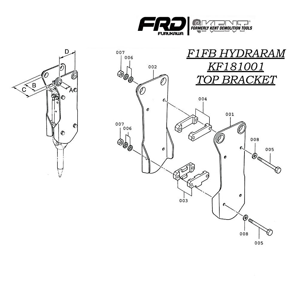 F1FB Hydraulic Breaker/Hydraram KF181001 Top Bracket Assembly Parts