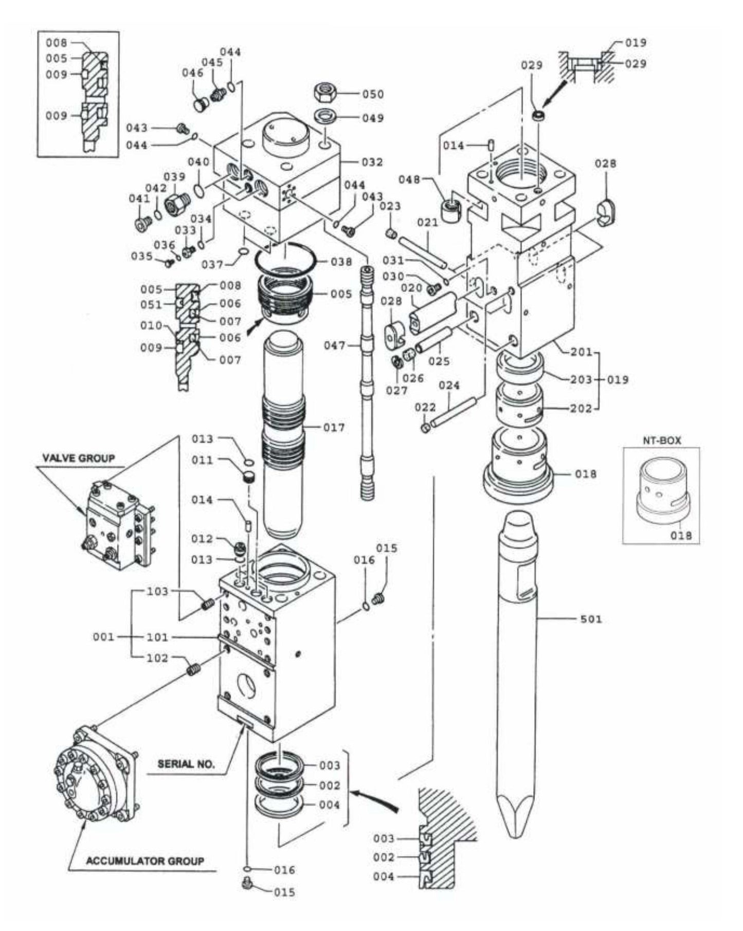 F27Qt Serial No.2528 ~ & Up Hydraram Parts Breakdown Assembly Parts