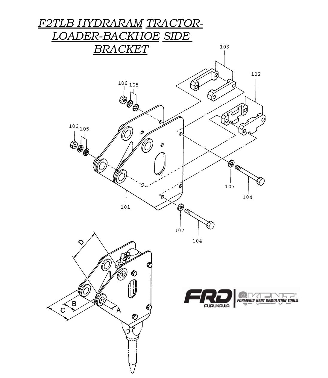 Kent F2TLB Tractor-Loader-Backhoe KF281005 Side Bracket Parts