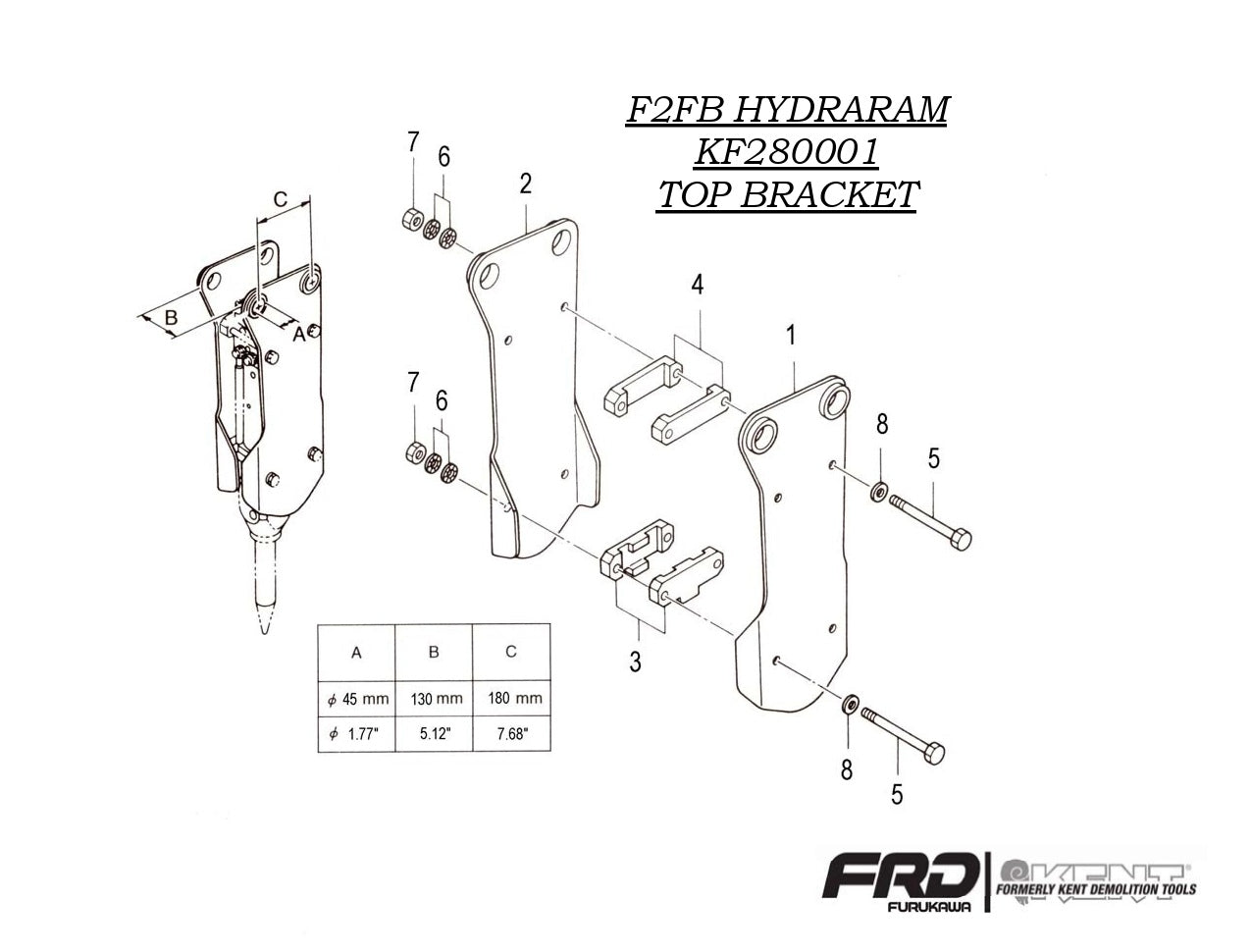 Kent F2FB HydradramKF281005 Top Bracket Parts