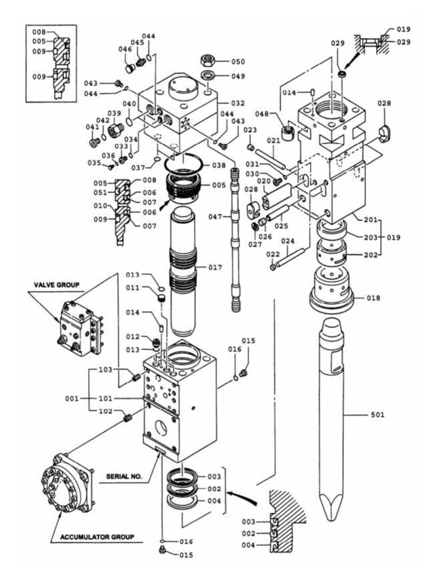F35 QT S/N 3601 ~ Hydraram Parts Breakdown Assembly Parts
