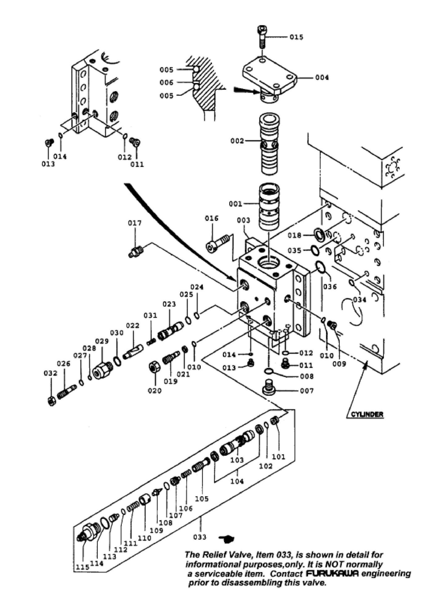 F35 QT S/N 3601 ~ Control Valve Detail Assembly Parts