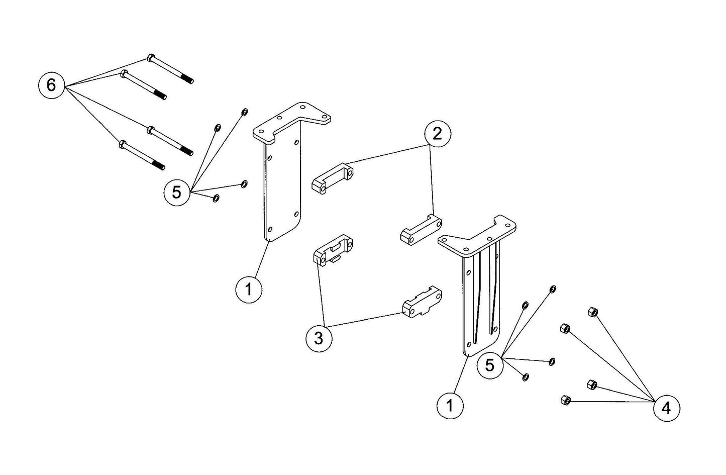 F3 (Serial No.5001 & Up) Flange Side Plates Assembly Parts