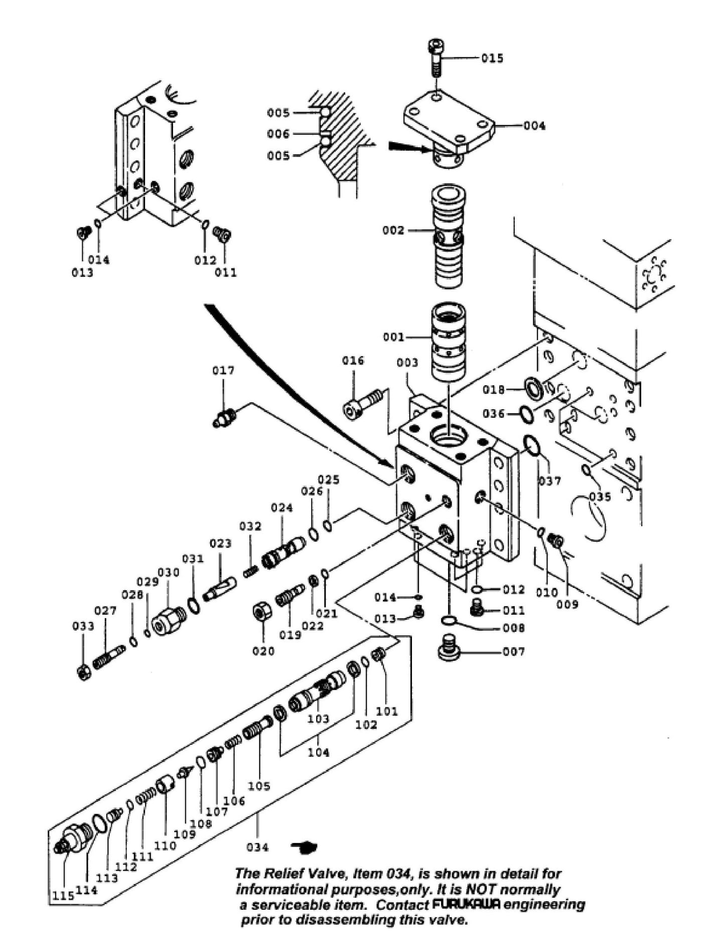 F45 QT-K107 Control Valve Detail Assembly Parts