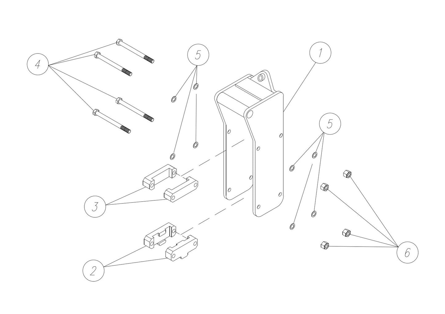 F4 TLB Side Plate Version (Serial No.5001-& Up) CP 027 Mounting Bracket Assembly Parts