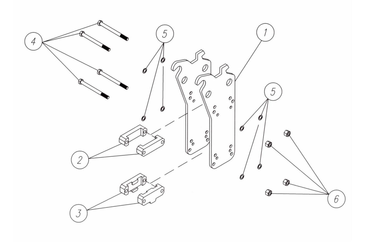 F4 TLB Side Plate Version (Serial No.5001-& Up) WB 27/35 Side Plate Mounting Assembly Parts