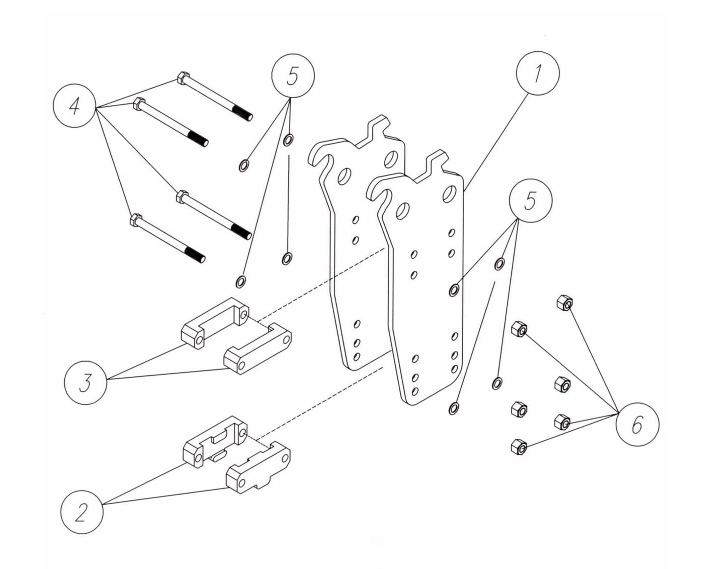 F4 TLB Side Plate Version (Serial No.5001-& Up) WB 50 Side Plate Mounting Assembly Parts