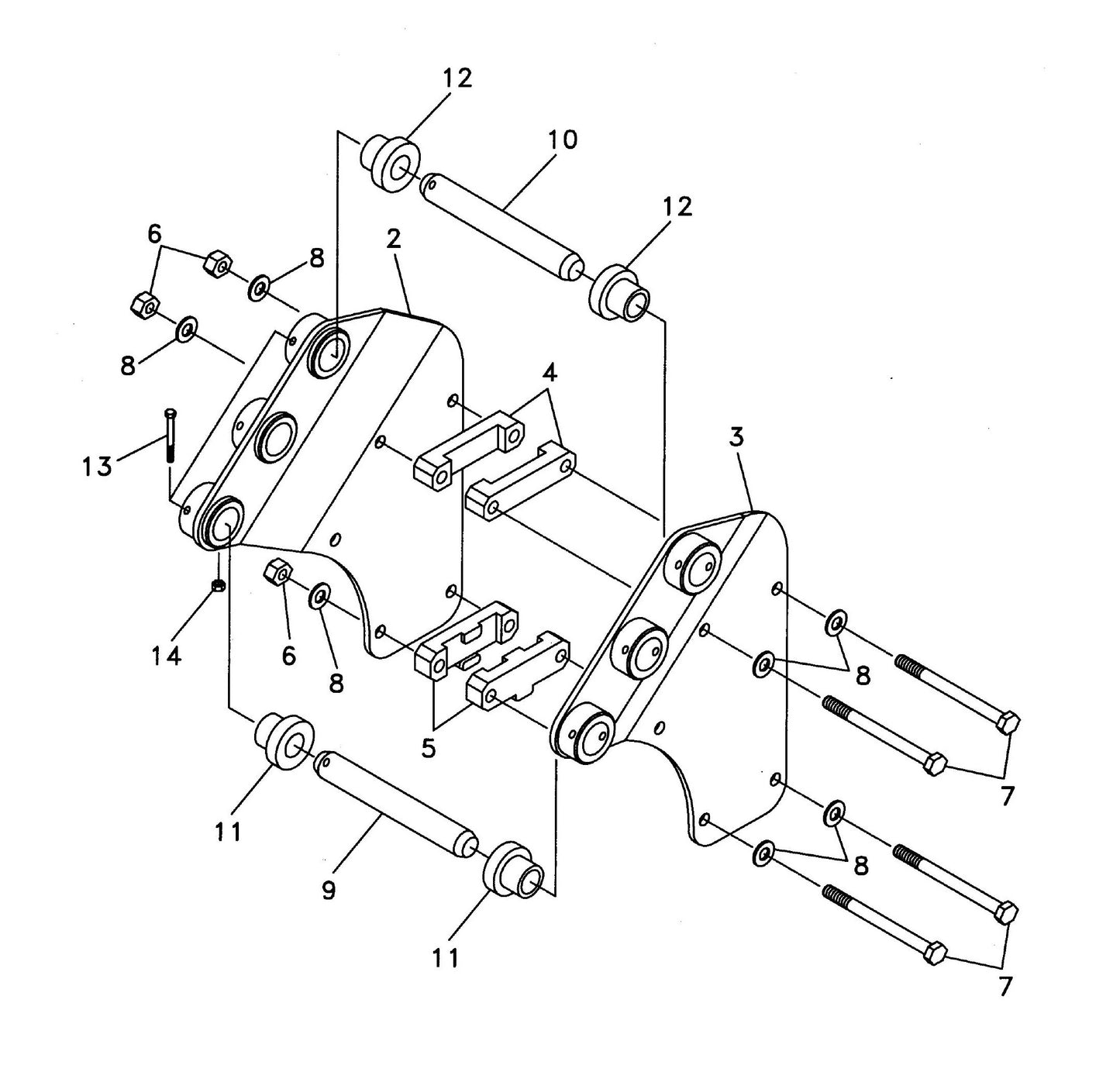 F4 TLB Side Plate Version (Serial No.5001-& Up) Standard Mounting Assembly Parts