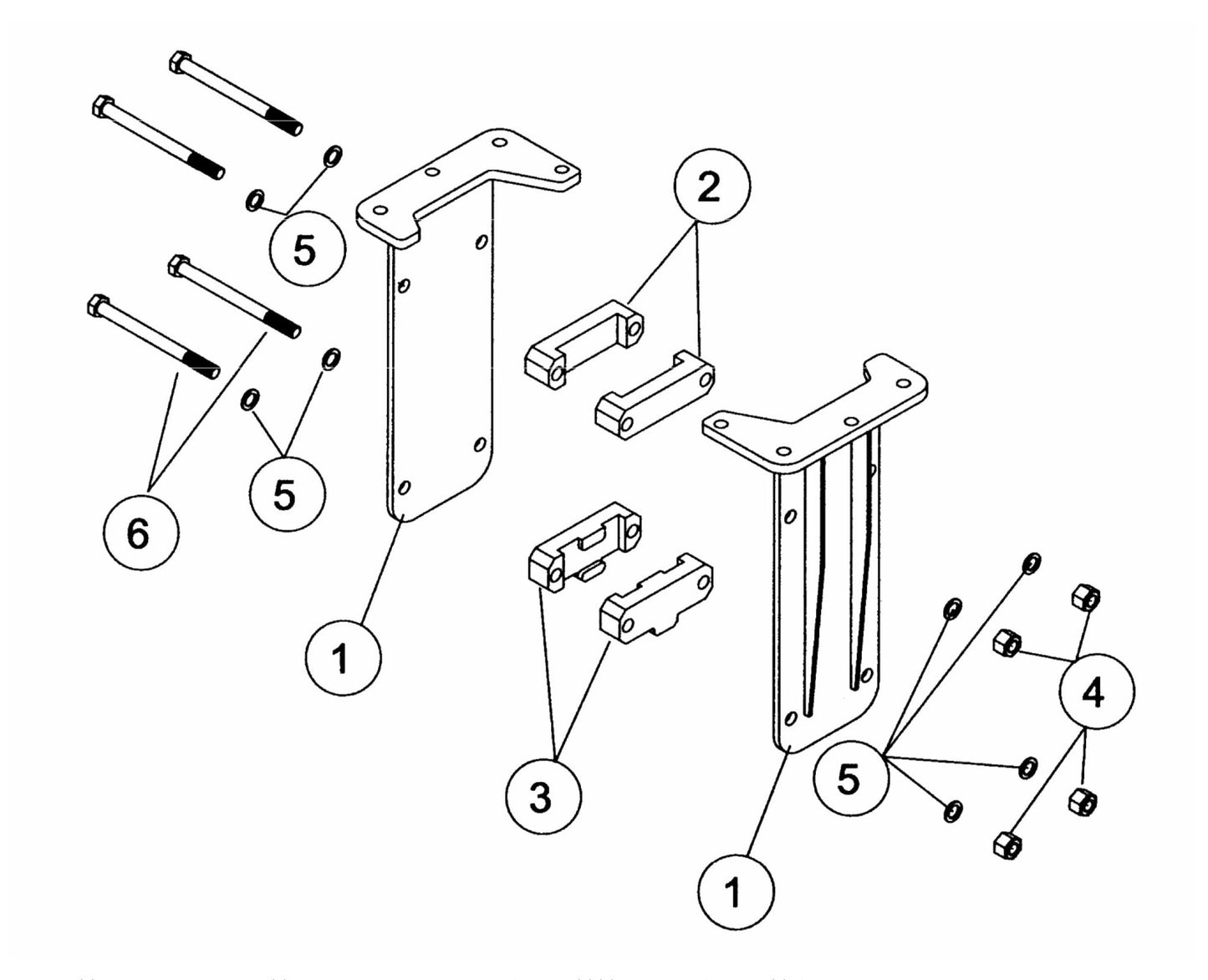 F5 Three-Boss TLB Versions (Serial No.5001 & Up) Flange Side Plate Mounting Assembly Parts