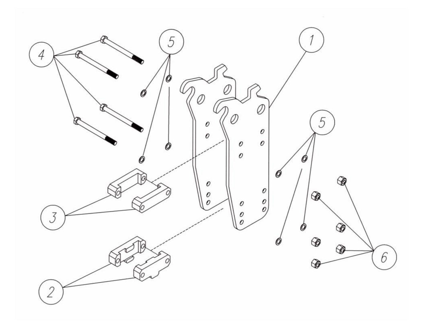 F5 Three-Boss TLB Versions (Serial No.5001 & Up) WB 50 Side Plate Mounting Assembly Parts