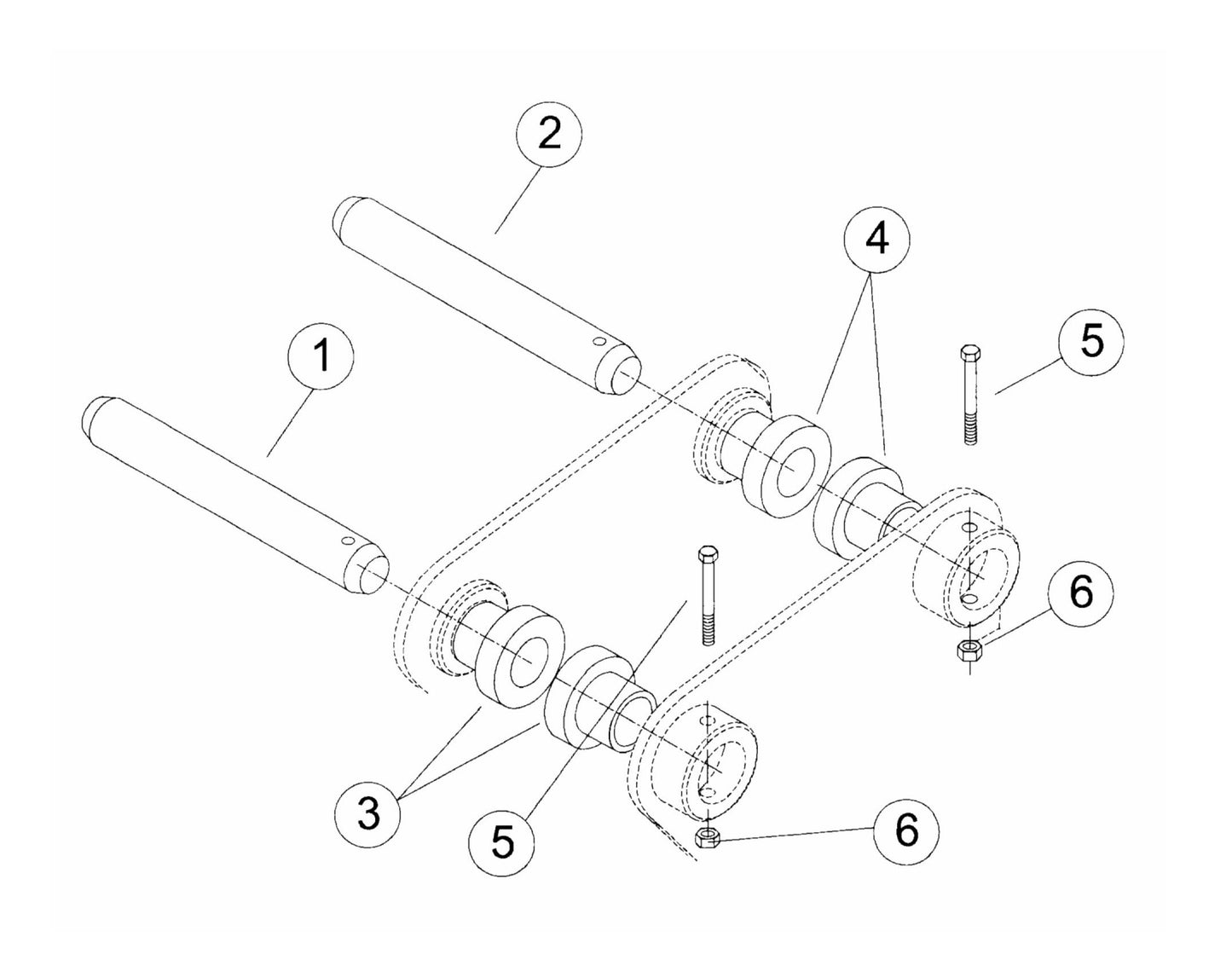 F5 Three-Boss TLB Versions (Serial No.5001 & Up) Mounting Pin Kit Assembly Parts