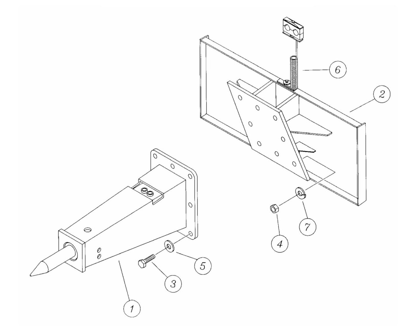 F5 Three-Boss TLB Versions (Serial No.5001 & Up) Bolted One-Piece Rigid Quick Attach Bracket Assembly Parts