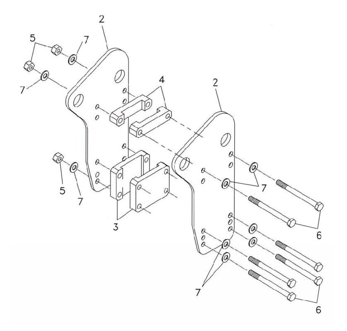 F6 Mini-Excavator Side Plate Mounting Assembly Parts