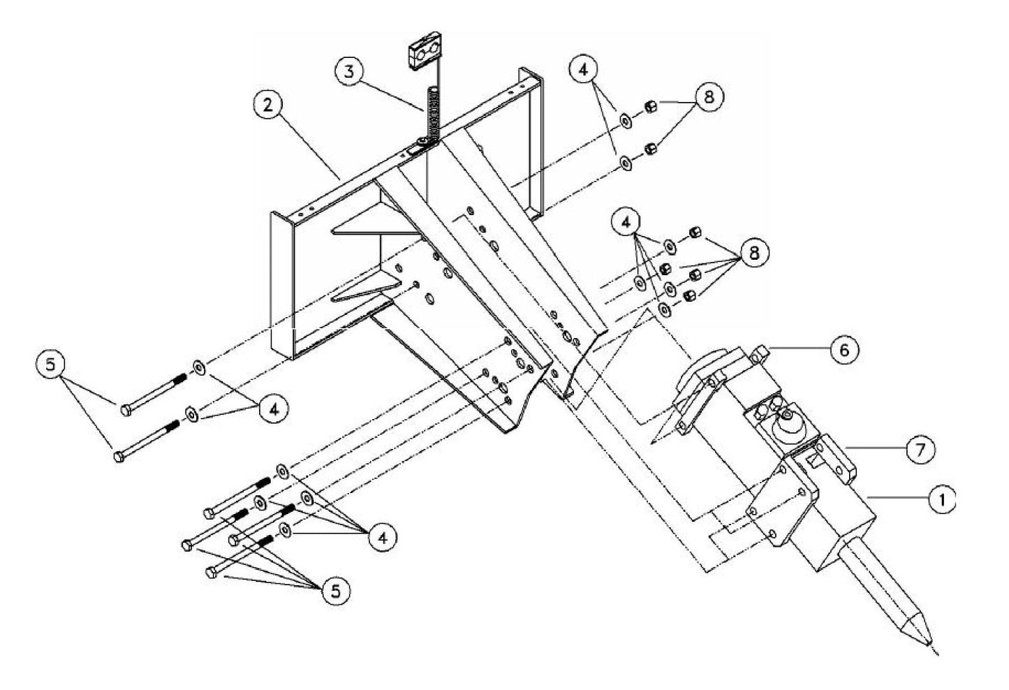 F6 Open Style One-Piece Rigid Quick Attach Bracket Assembly Parts