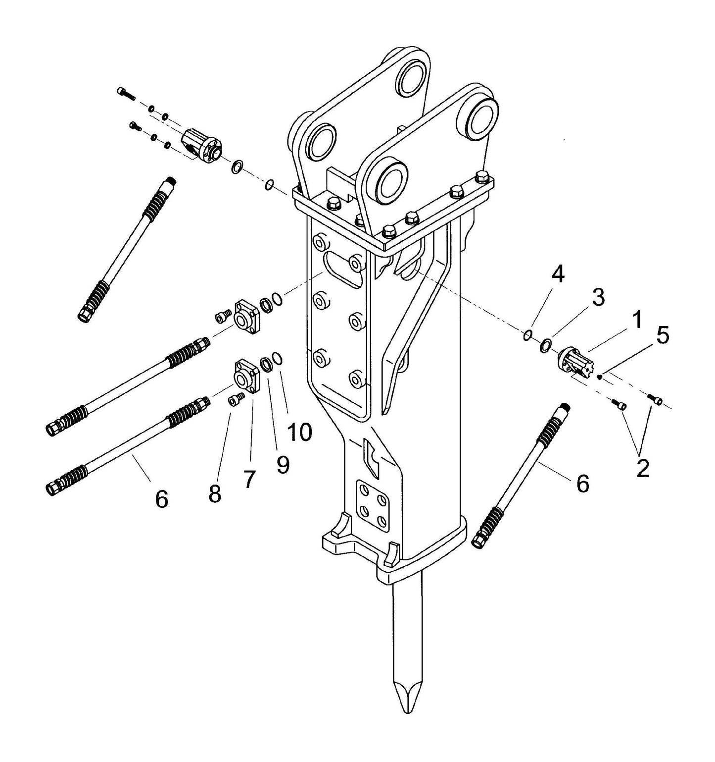 F70Qt Serial No. 1062 ~ & Up Hose Configurations Assembly Parts