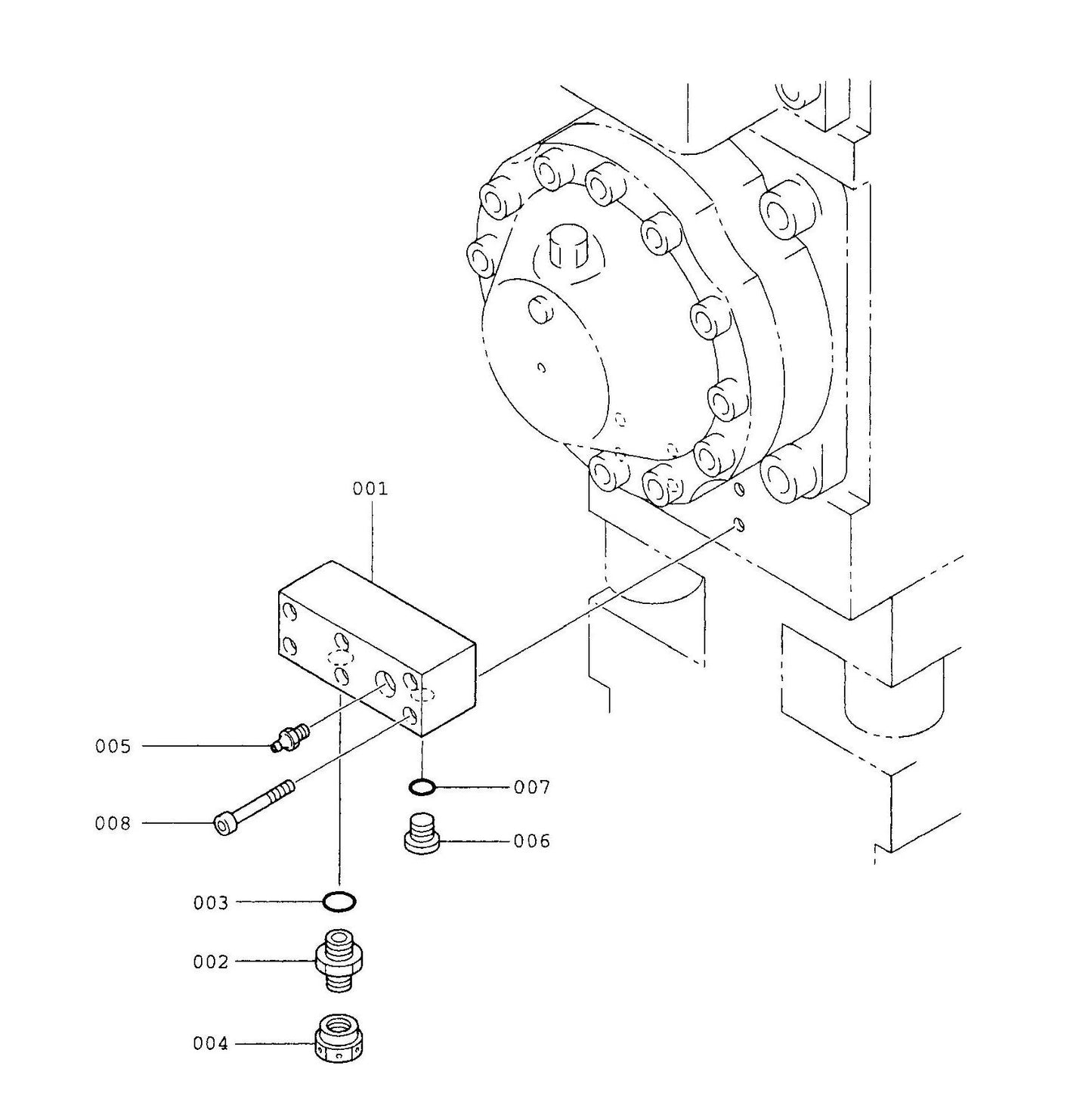 F70Qt Serial No. 1062 ~ & Up Port Block Detail Assembly Parts
