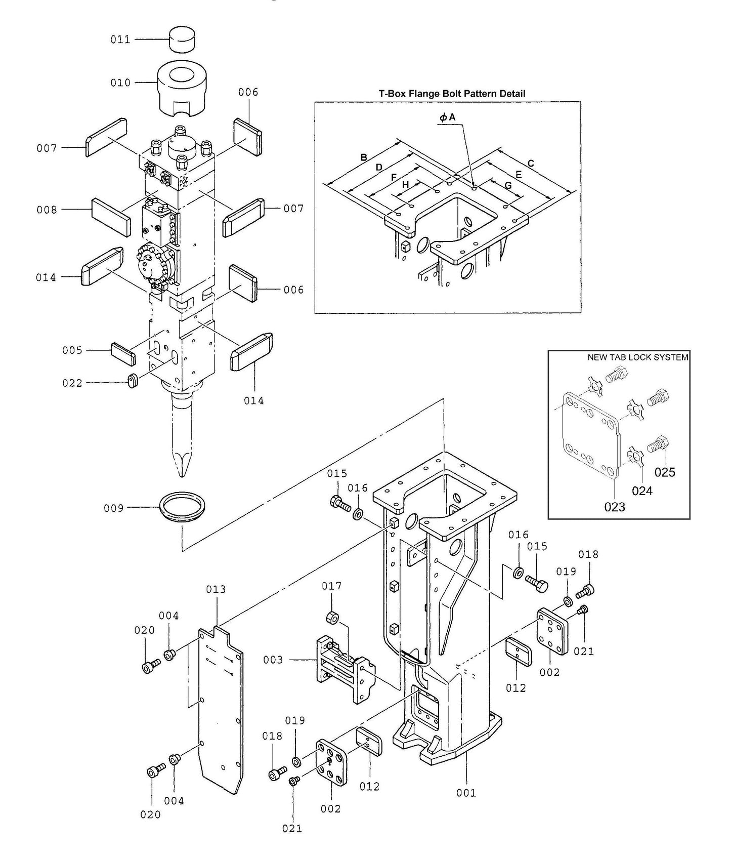 F70Qt Serial No. 1062 ~ & Up T-Box Mounting Assembly Parts
