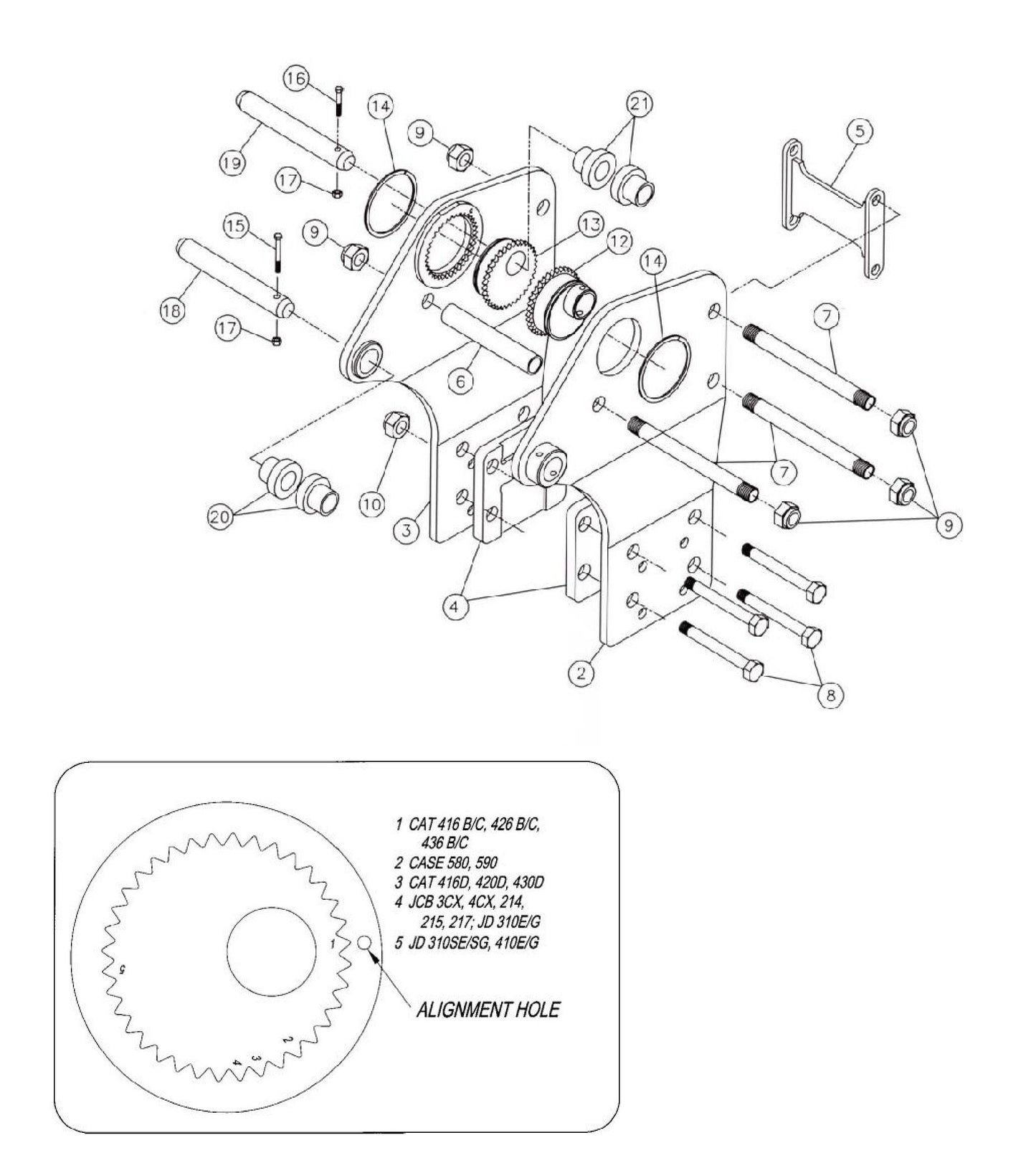 F9 Switch Hitch Mounting F9TLB A-Hydraram Tractor-Loader-Backhoe Version Assembly Parts