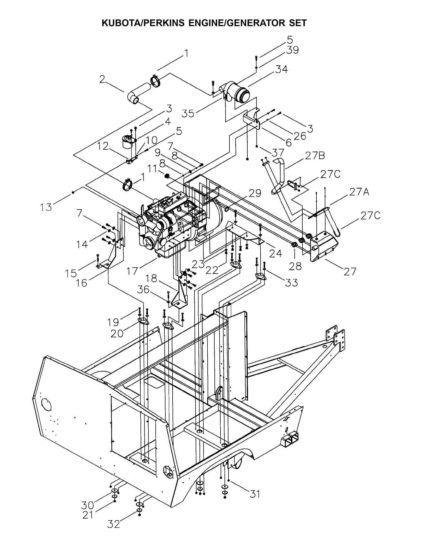 Maxi-Lite Laydown 6-8KW-Kubota/Perkins Engine/Generator Set (Fig 2) Parts By Allmand
