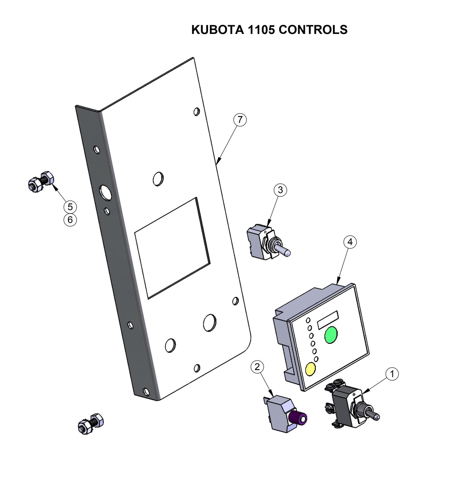 V-Series Maxi-Lite 7.5-8KW-Kubota 1105 Controls Parts By Allmand