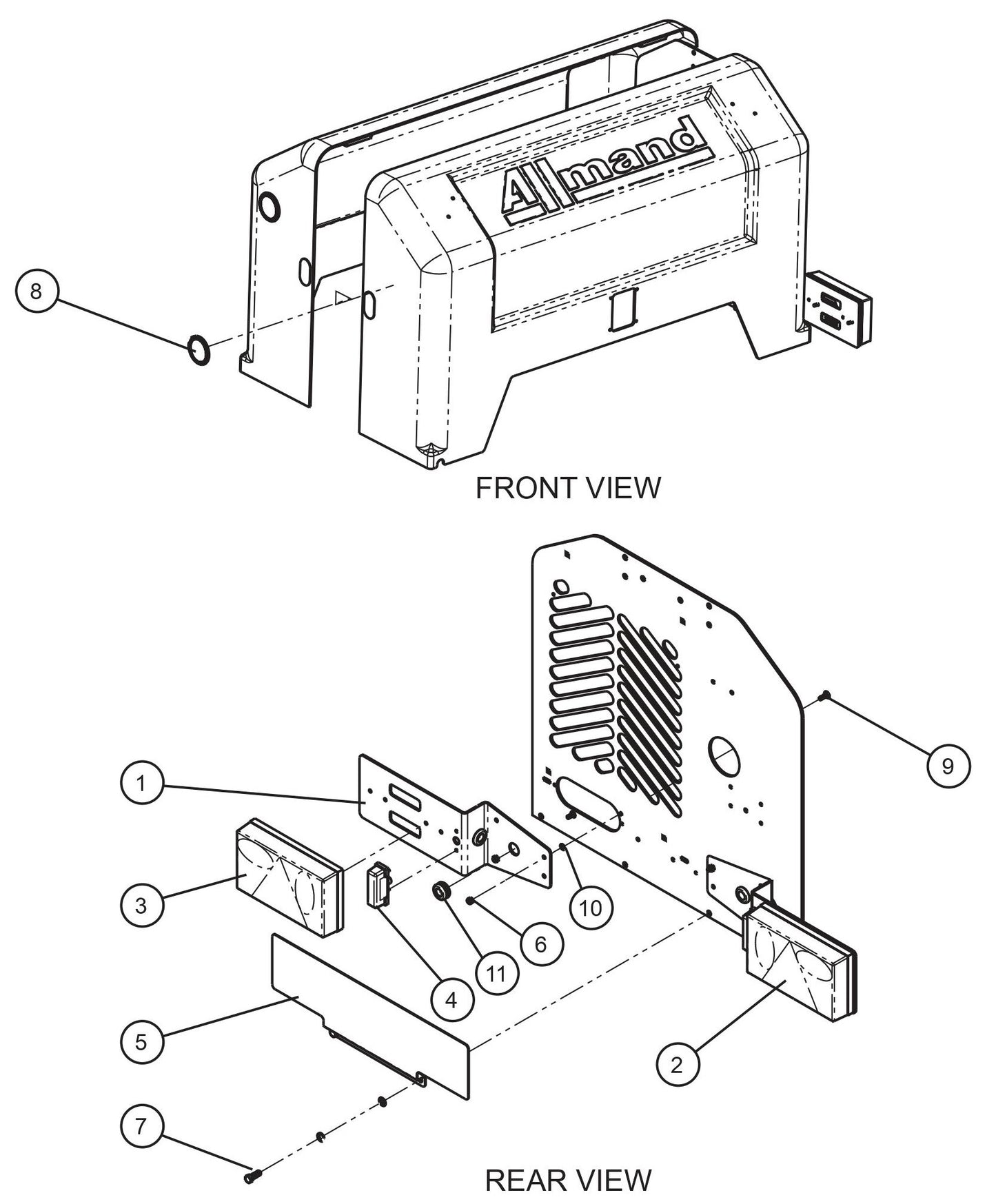 CE V-Series Night Lite Pro II Kubota Tail Light Parts By Allmand