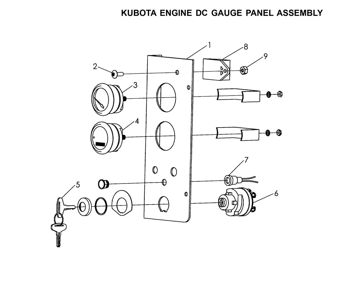 Maxi-Lite 15330 and 20330-Kubota Engine DC Gauge Panel Assembly Parts By Allmand