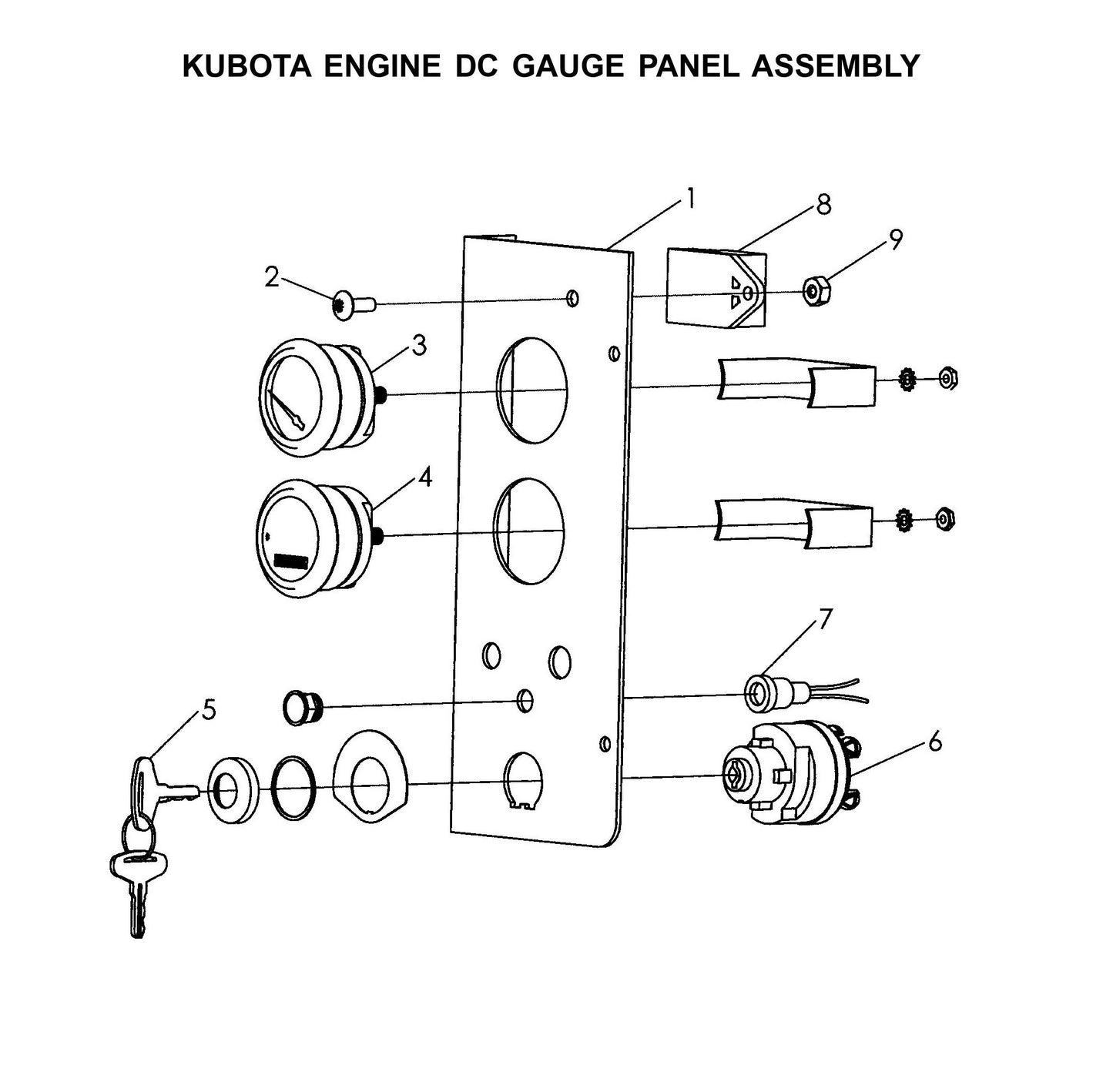 Maxi-Lite Laydown 15-20KW-Kubota Engine DC Gauge Panel Assembly Parts By Allmand