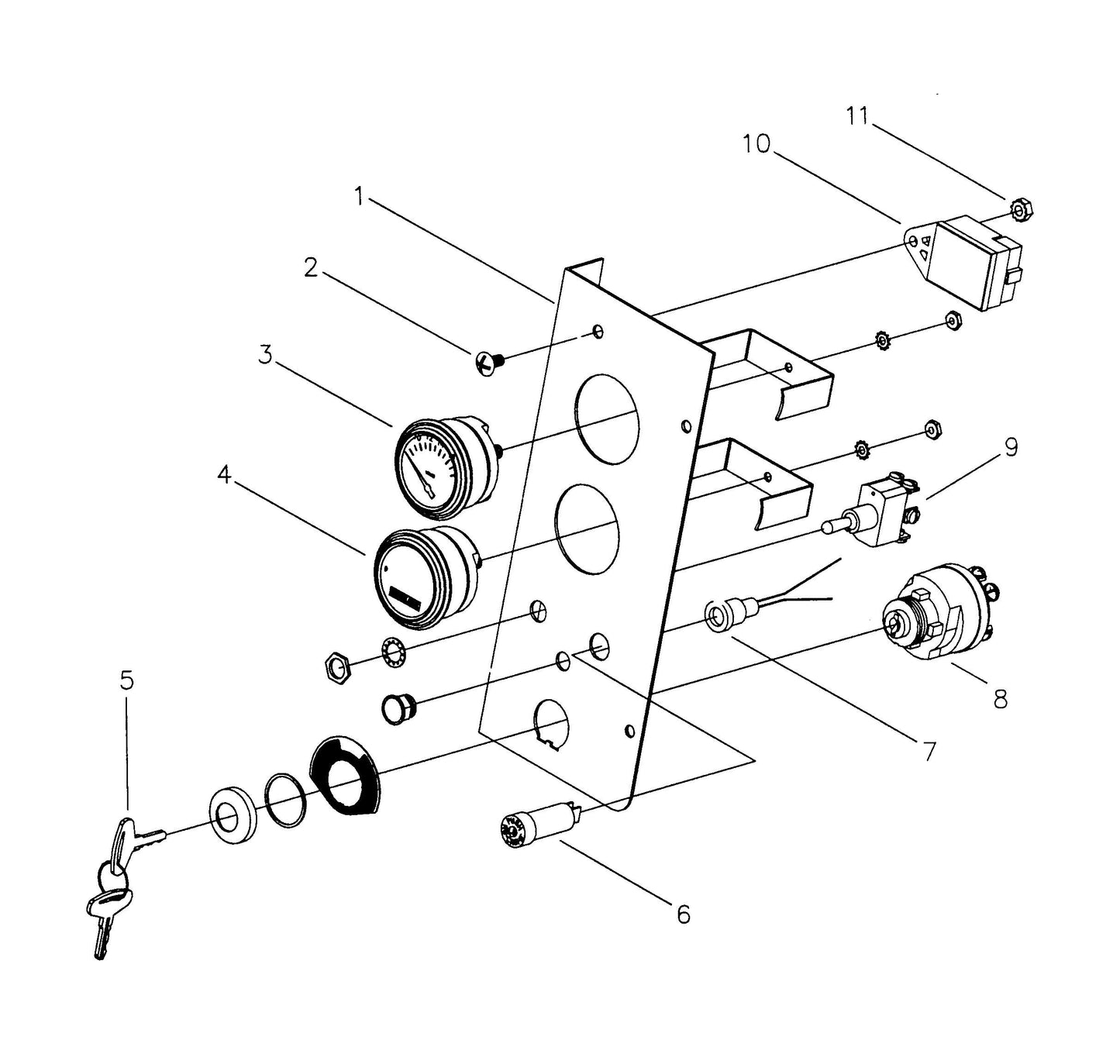 Maxi-Lite Laydown 6-8KW-Kubota/Perkins Engine DC Gauge Panel Assembly Parts By Allmand