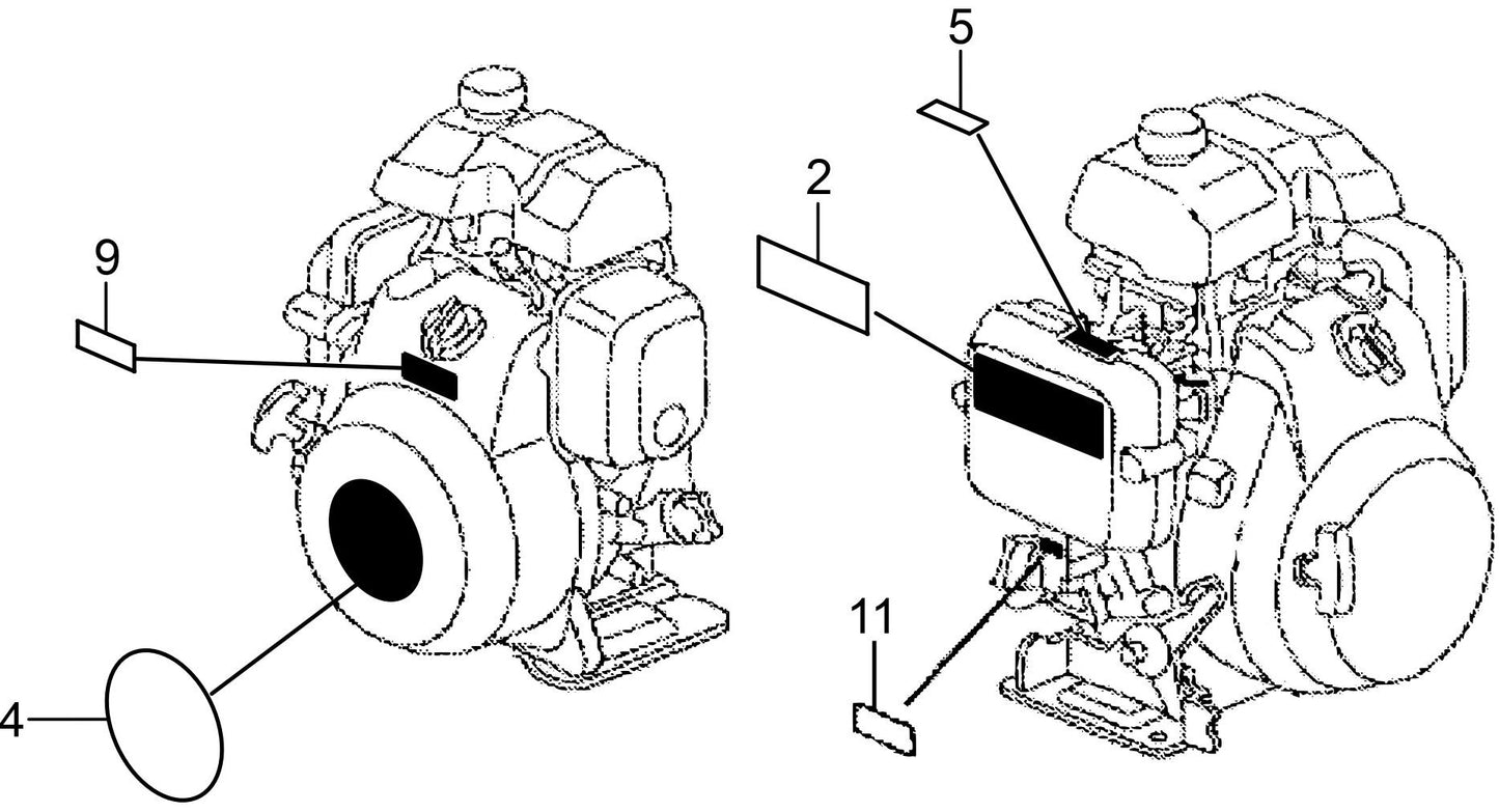 MTR40HF Honda GX100RTKRB6 Engine Label Assembly Parts