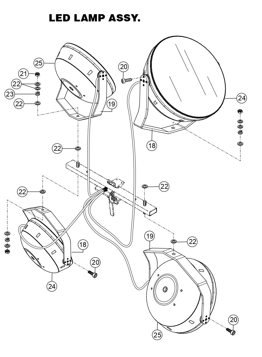 GB43LED GloBug Lighting System LED Lamp Assembly Parts by Multiquip