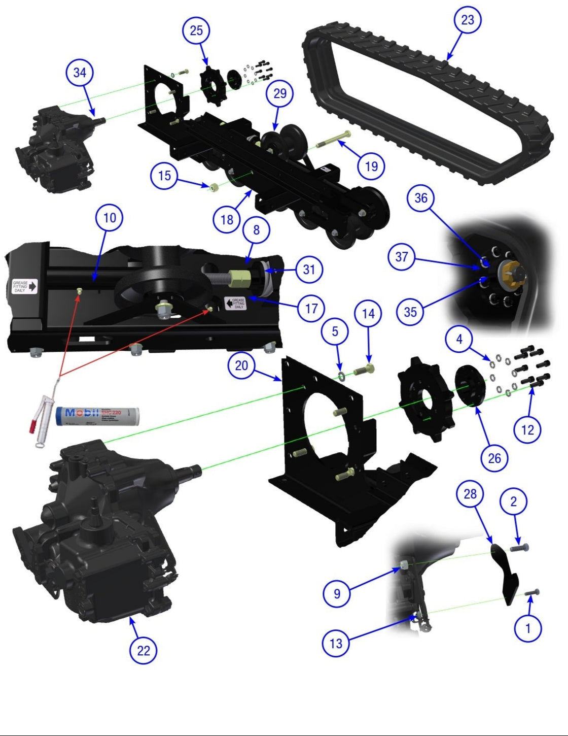 AT16 Left Track Assembly Parts By Allen Engineering