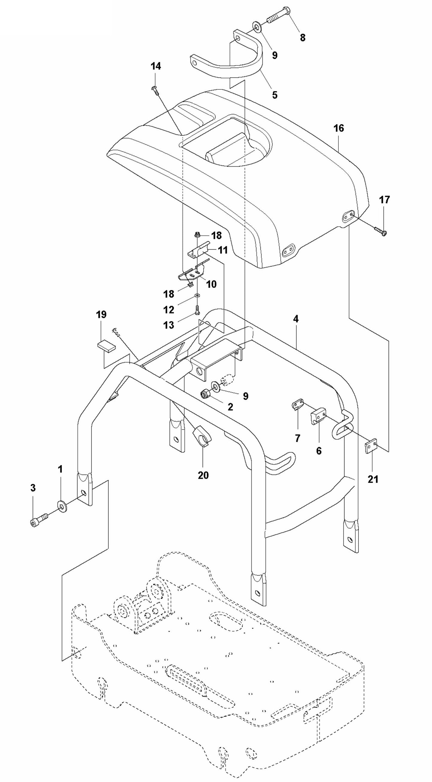 Frame and Hoods Assembly Parts For LG 204 By Husqvarna