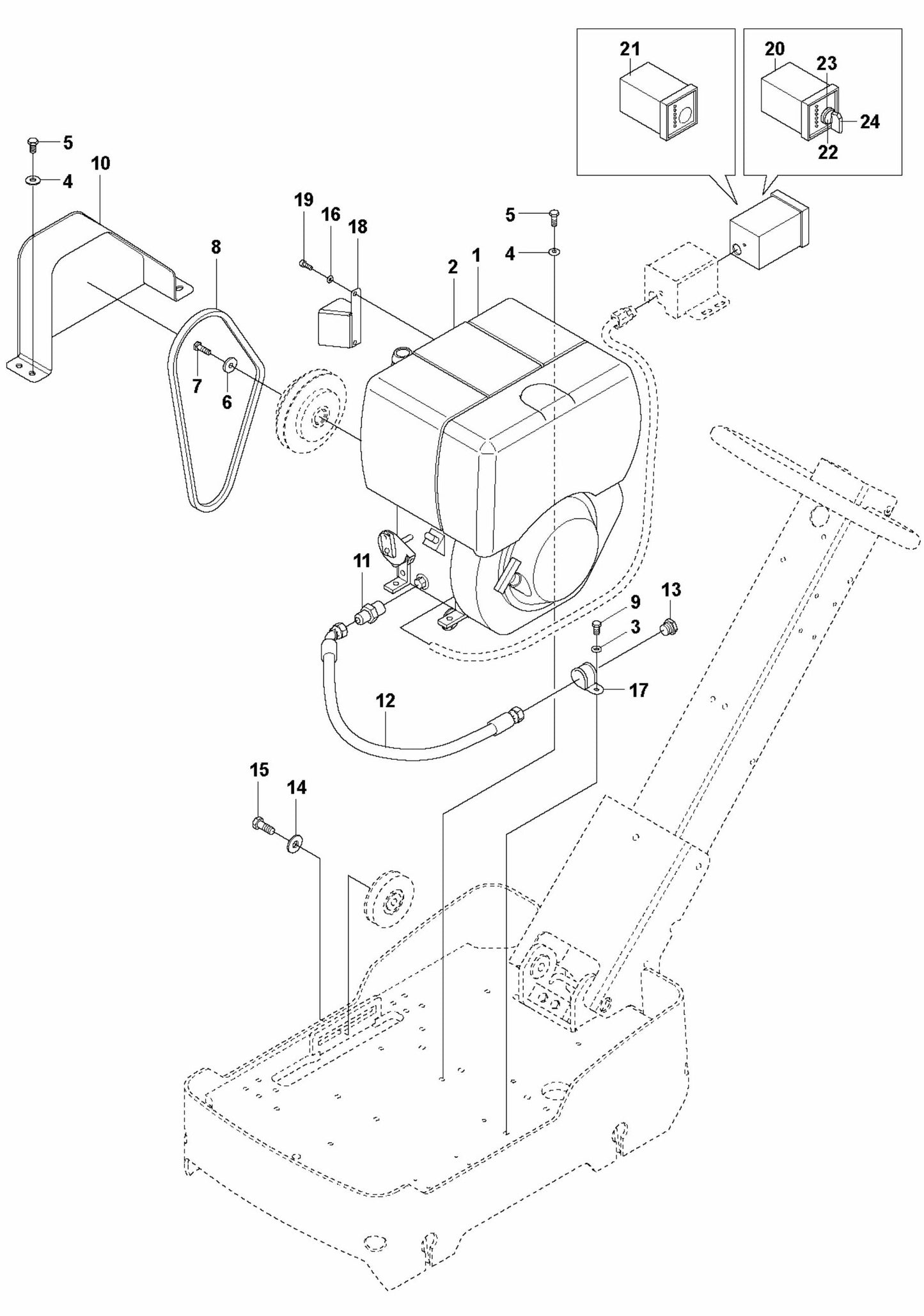 Engine Installation - Hatz Assembly Parts For LG 300 By Husqvarna