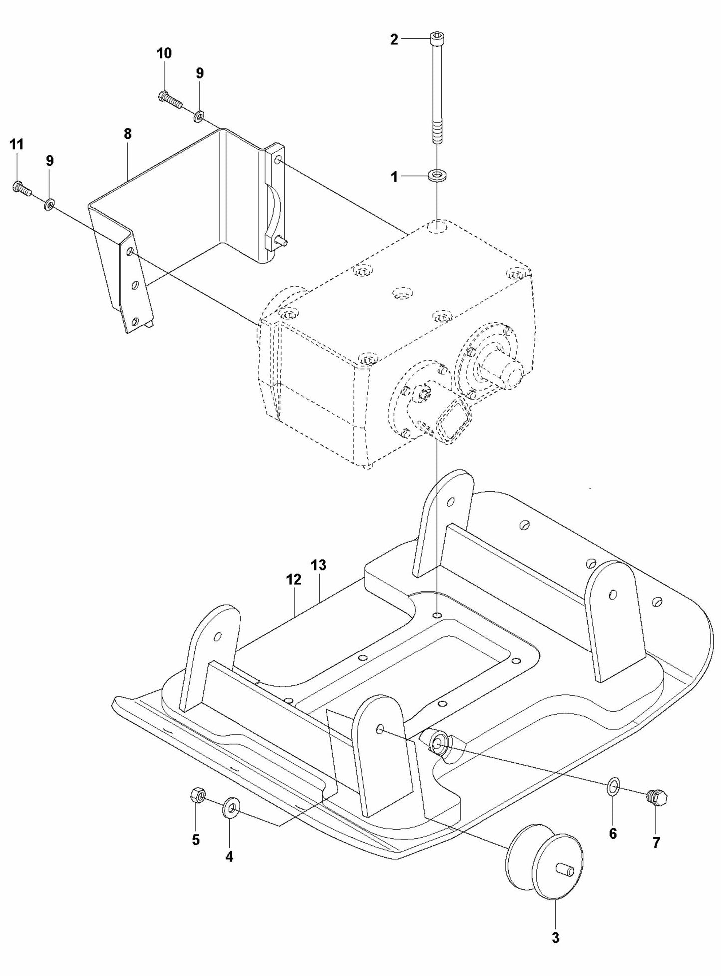 Ground Plate and Eccentric Element Installation Assembly Parts For LG 300 By Husqvarna