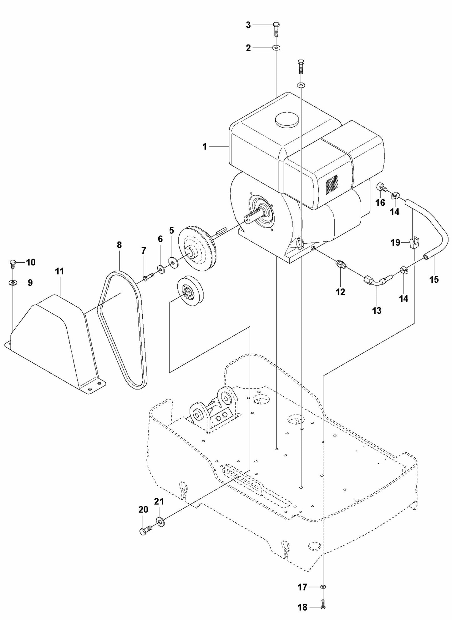 Engine Installation - Honda Assembly Parts For LG 300 By Husqvarna