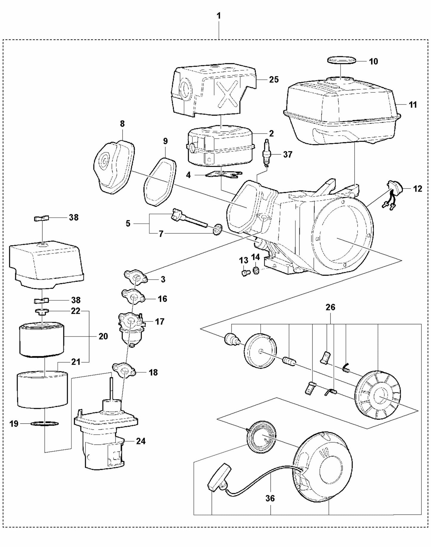 Engine - Honda Assembly Parts For LG 300 By Husqvarna