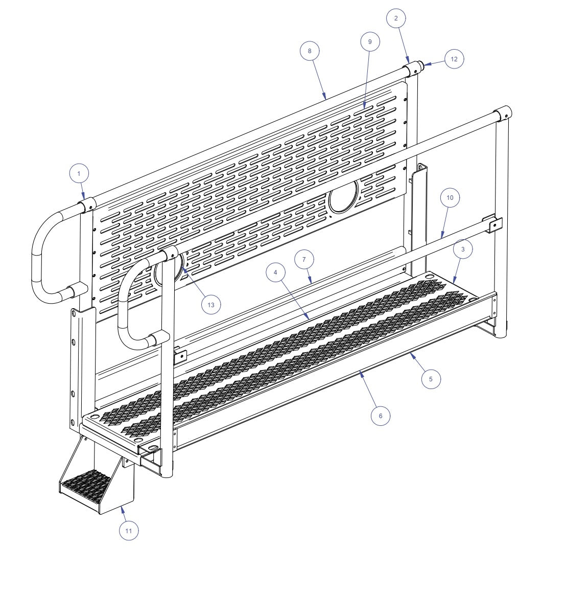 TRTP255T4 Triple Roller Tube Pavers LH End Access Platform Assembly Parts by Allen Engineering